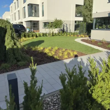 usługi ogrodnicze w warszawie - przód ogródka po realizacji